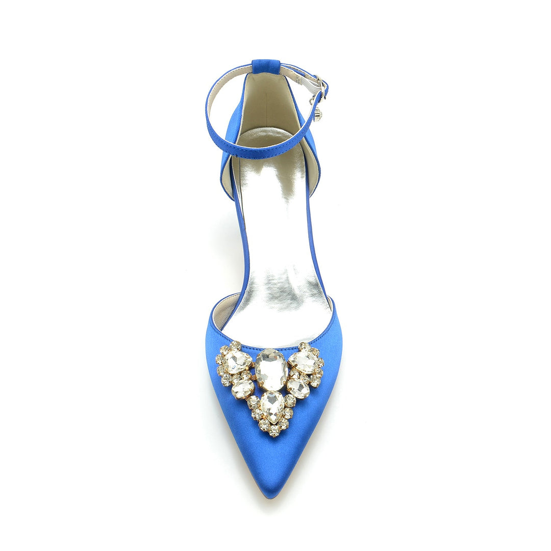 Chaussures de Mariage pour Femmes, Chaussures de Mariée à Talon Moyen et Boucle en Imitation Diamant