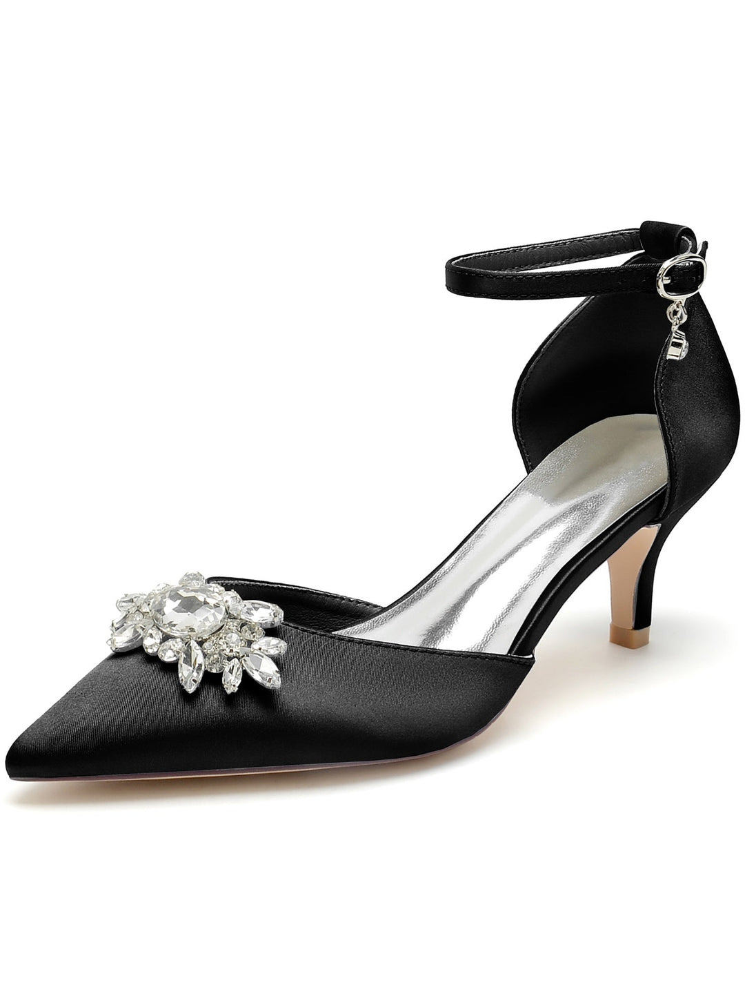 Chaussures de Mariage pour Femmes Chaussures de Mariée à Talons Hauts et Bout Pointu avec Strass