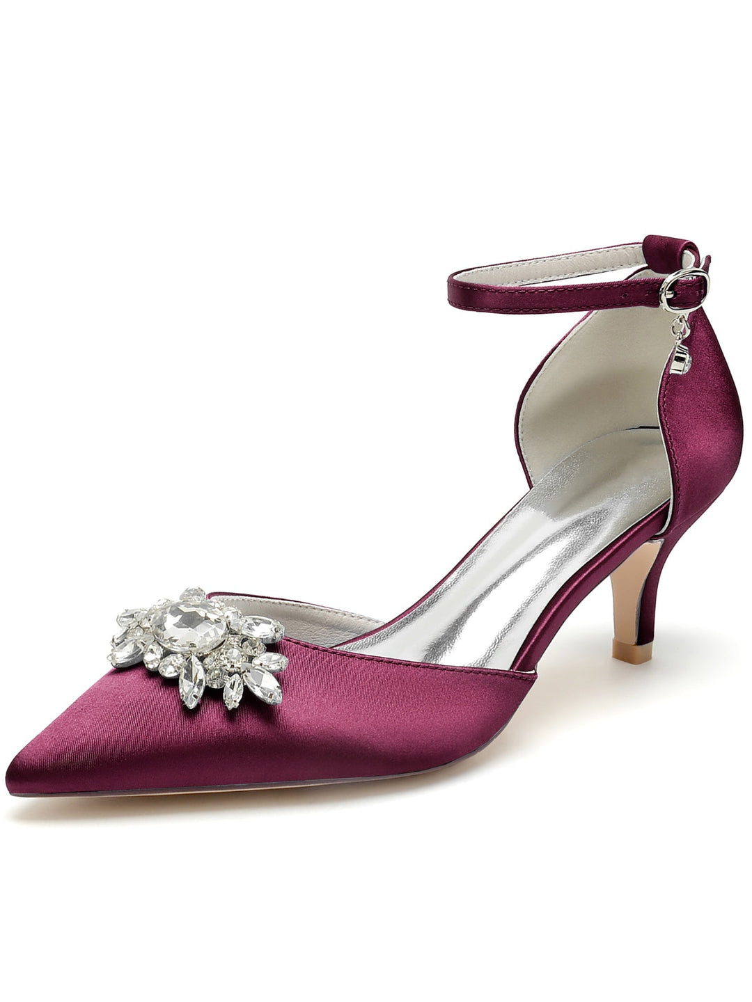Chaussures de Mariage pour Femmes Chaussures de Mariée à Talons Hauts et Bout Pointu avec Strass