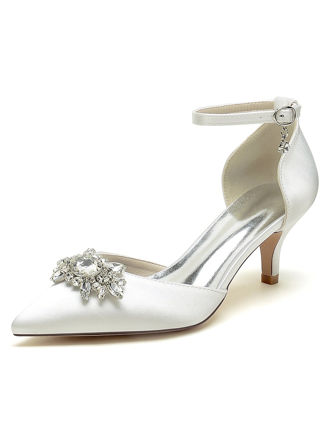Chaussures de Mariage pour Femmes Chaussures de Mariée à Talons Hauts et Bout Pointu avec Strass