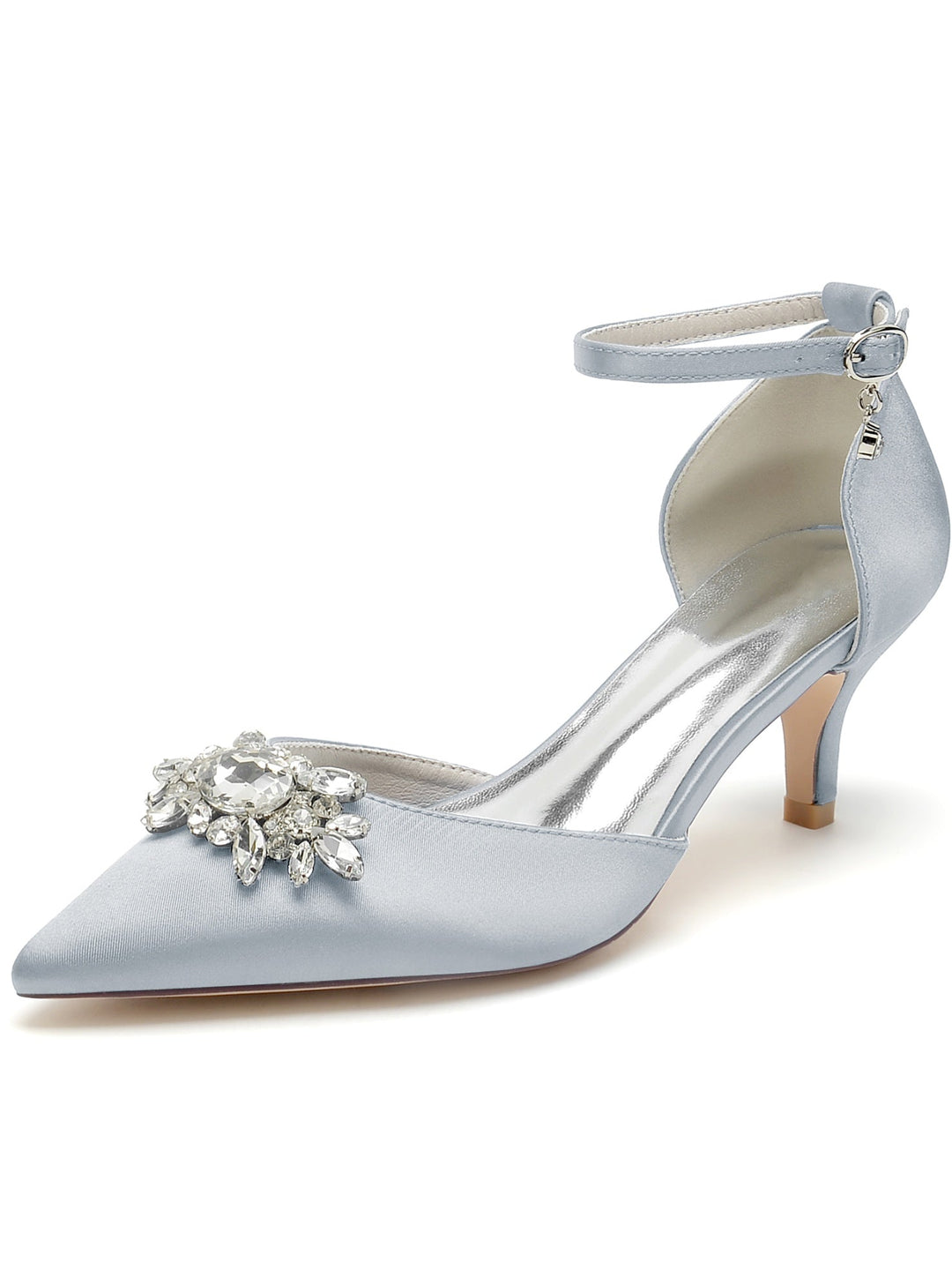 Chaussures de Mariage pour Femmes Chaussures de Mariée à Talons Hauts et Bout Pointu avec Strass