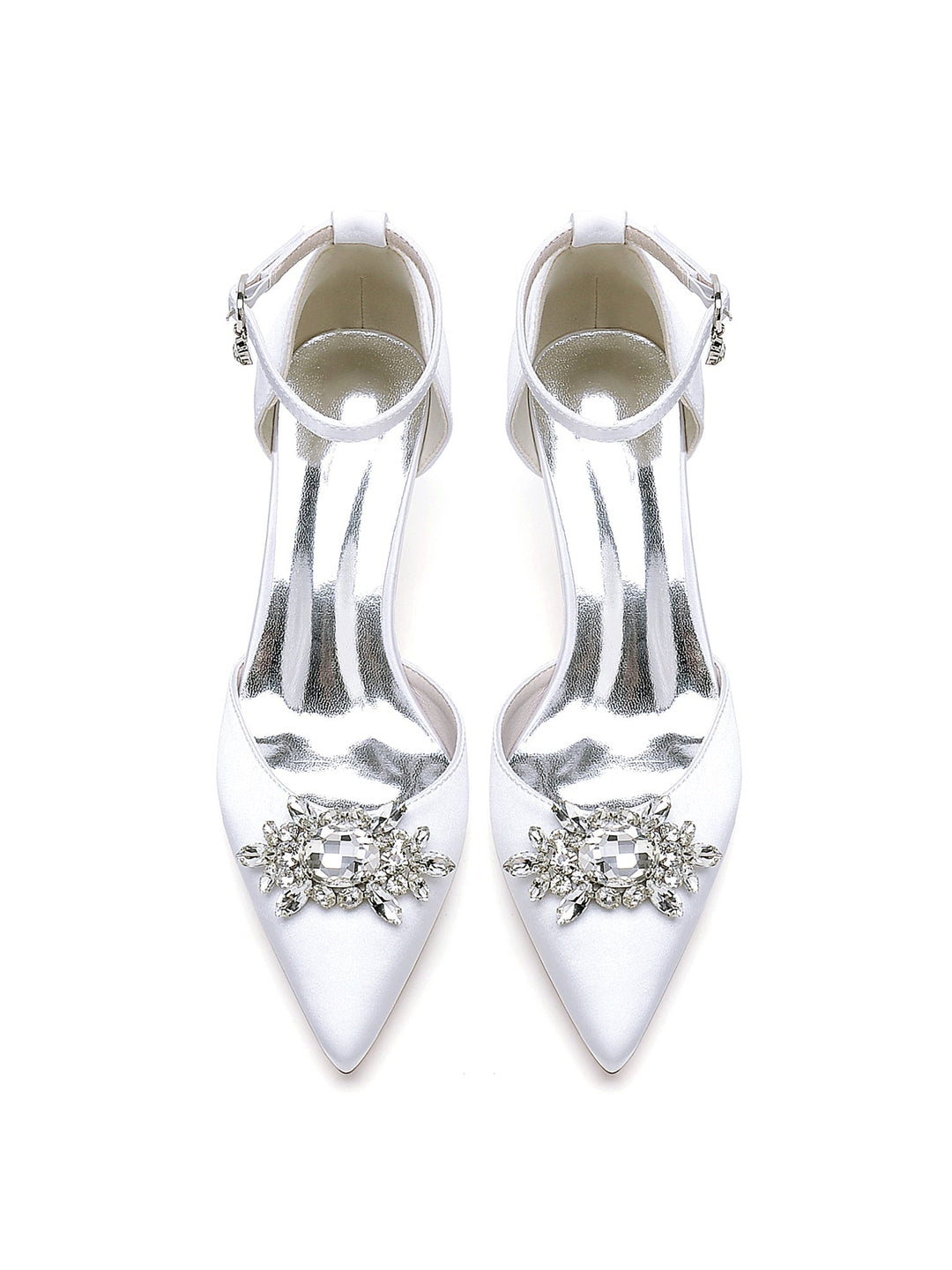 Chaussures de Mariage pour Femmes Chaussures de Mariée à Talons Hauts et Bout Pointu avec Strass