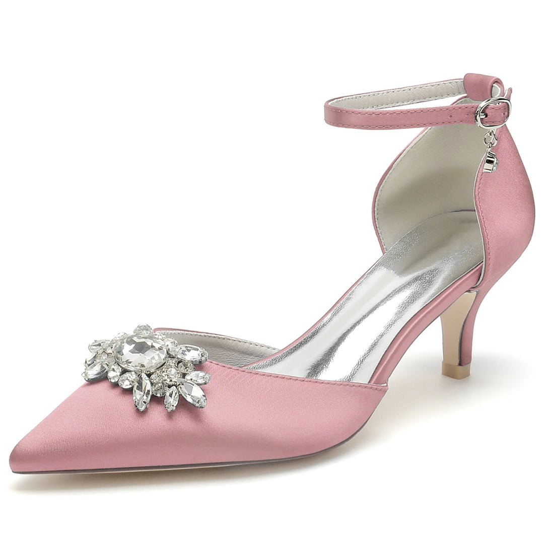 Chaussures de Mariage pour Femmes Chaussures de Mariée à Talons Hauts et Bout Pointu avec Strass