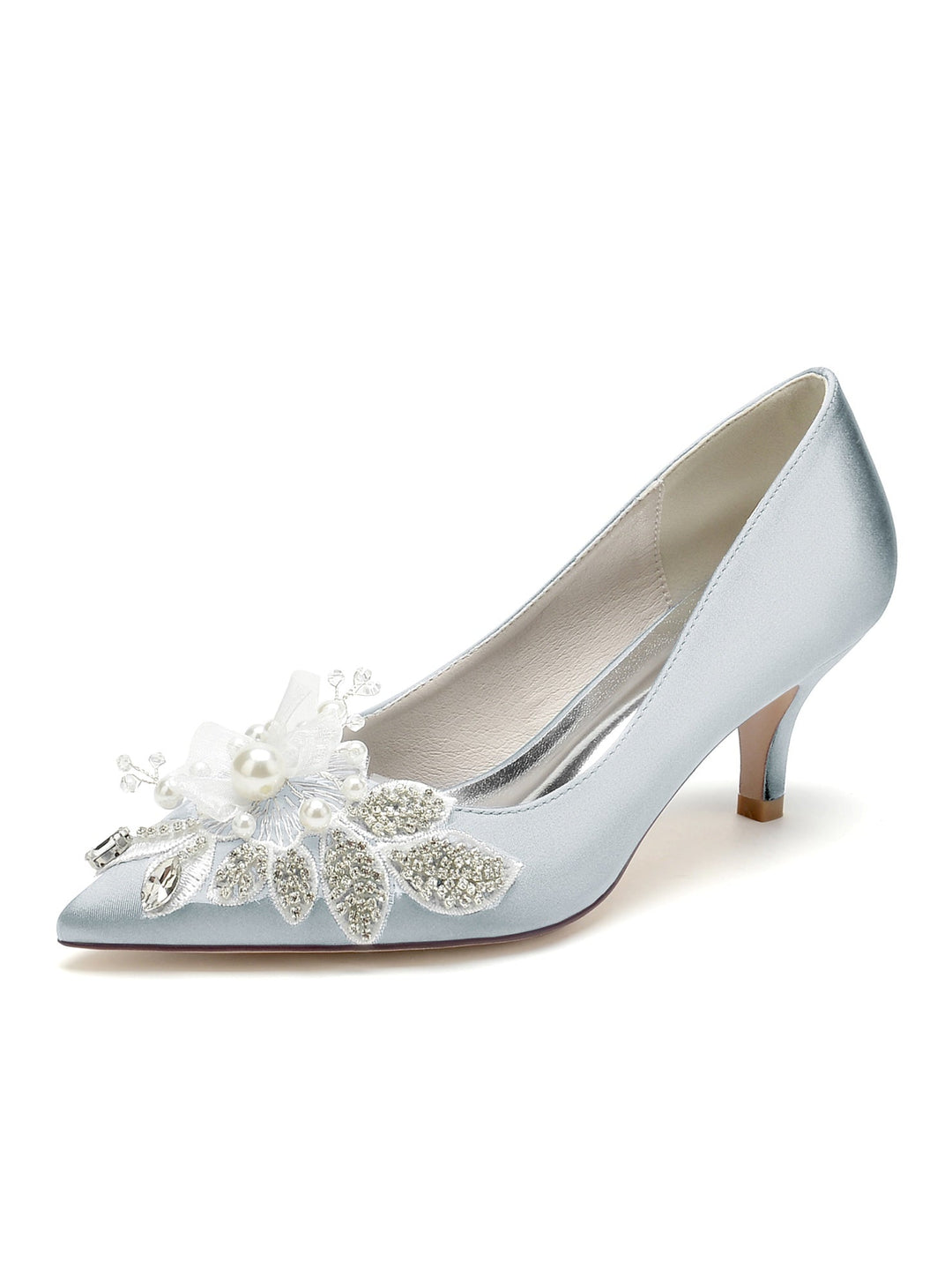 Chaussures de Mariage pour Femmes avec Appliques, Bout Pointu, Talon Moyen
