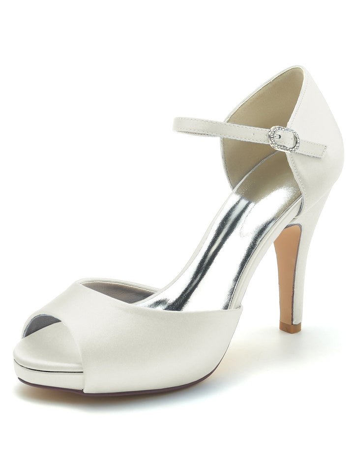Chaussures de Mariage pour Femmes, Chaussures de Demoiselle D'Honneur à Talons Hauts et à Bout Ouvert