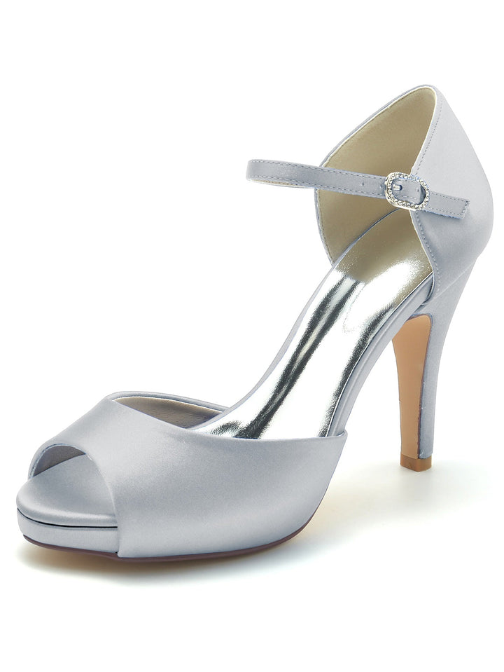 Chaussures de Mariage pour Femmes, Chaussures de Demoiselle D'Honneur à Talons Hauts et à Bout Ouvert