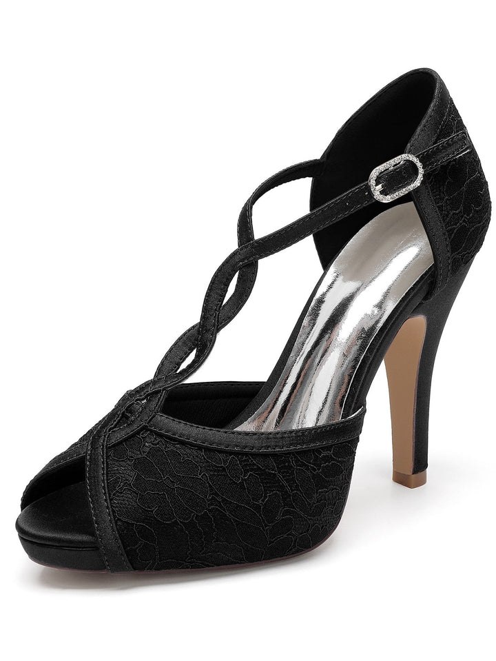 Chaussures de Mariage pour Femmes, Chaussures de Demoiselle D'Honneur à Talons Hauts et à Bout Ouvert avec Strass