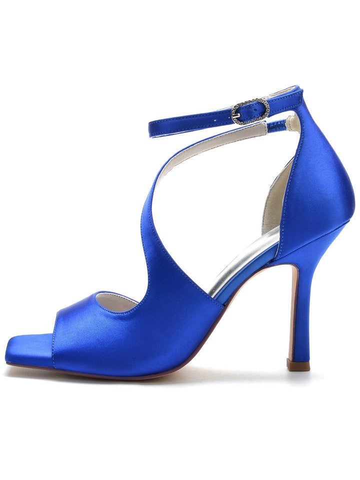 Chaussures de Mariage pour Femmes, Chaussures de Demoiselle D'Honneur à Talons Hauts et à Bout Ouvert