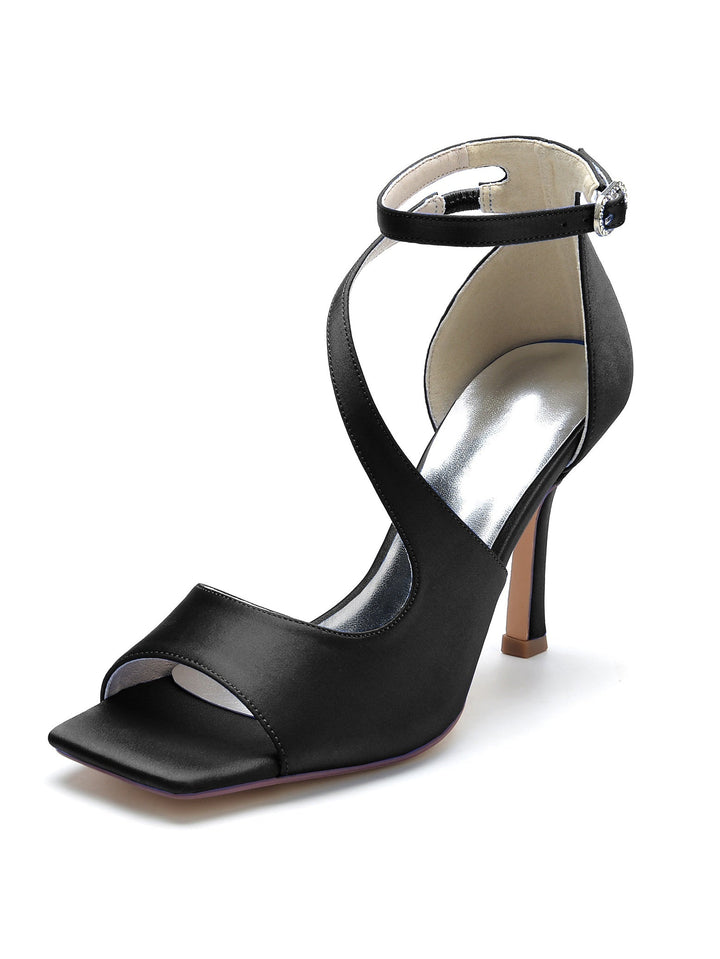 Chaussures de Mariage pour Femmes, Chaussures de Demoiselle D'Honneur à Talons Hauts et à Bout Ouvert