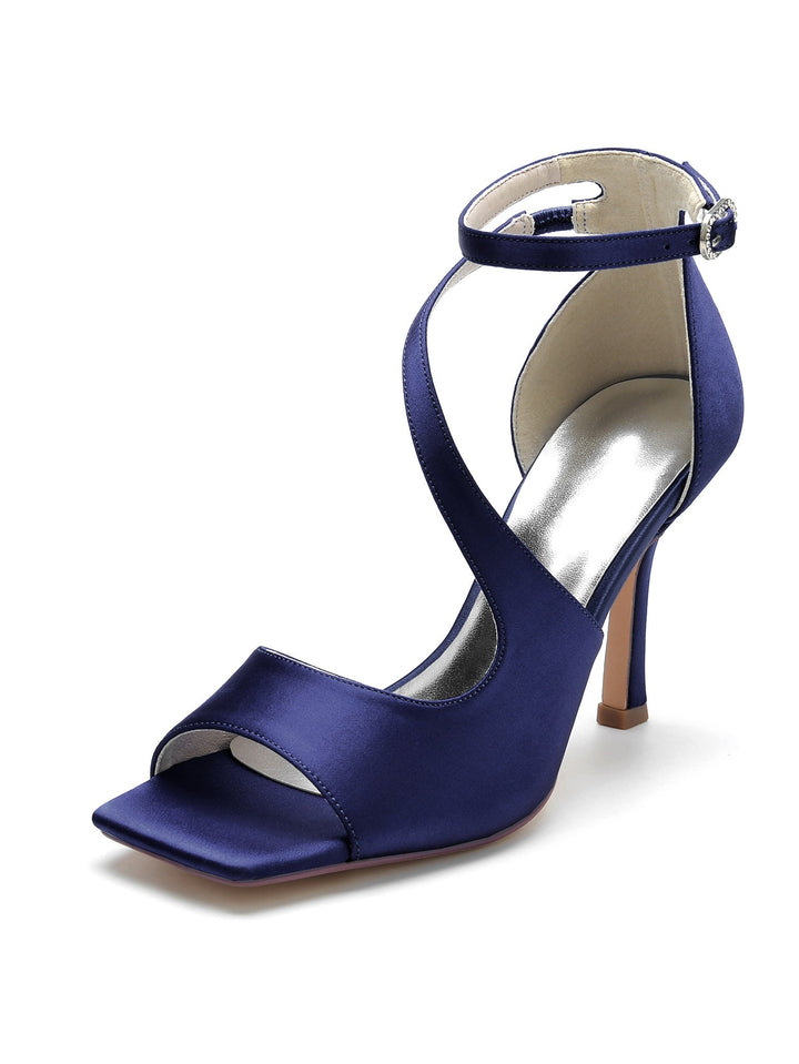 Chaussures de Mariage pour Femmes, Chaussures de Demoiselle D'Honneur à Talons Hauts et à Bout Ouvert