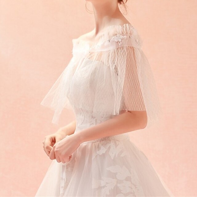 Élégante et Romantique Robe de Mariée en Tulle Sans Manches avec Nœud Papillon