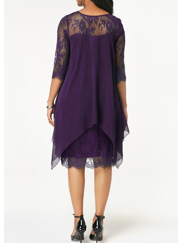 Robes de Mère de la Mariée Fourreau/Colonne à Col Bijou Au Genou