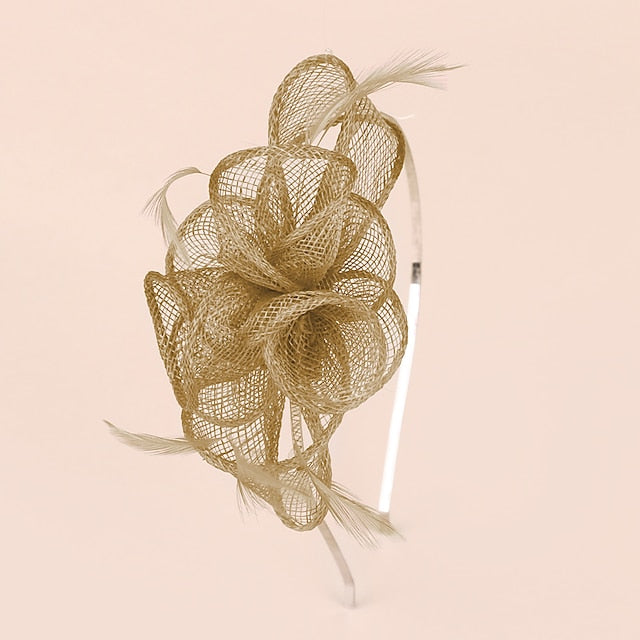 Fascinateurs Kentucky Derby en Tulle avec Plumes pour Occasions Spéciales