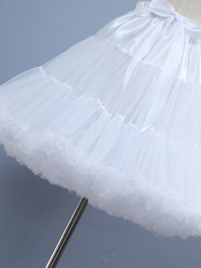 Jupons de Mariage/Fiançailles en Tulle Longueur Genou avec Soufflet