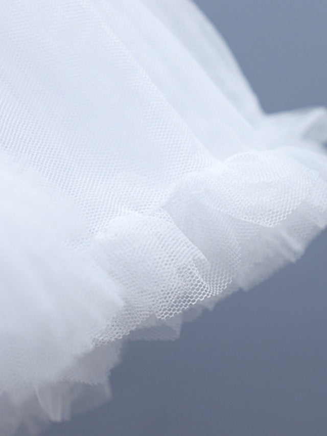 Jupons de Mariage/Fiançailles en Tulle Longueur Genou avec Soufflet