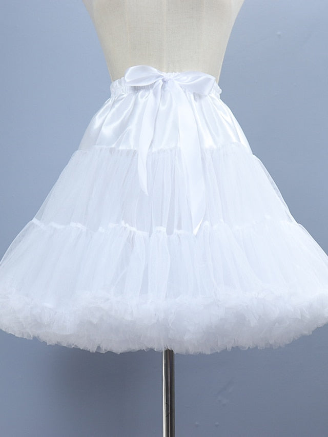 Jupons de Mariage/Fiançailles en Tulle Longueur Genou avec Soufflet