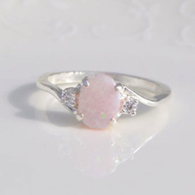 Bagues En Argent Sterling Pour Femmes Avec Opale De Feu À Coupe Ovale, Bijoux Exquis