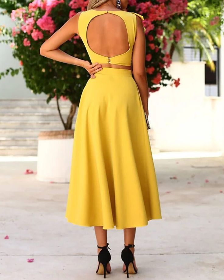 Robe de Bal Coupe A-Line/Princesse, Longueur Thé, Décolleté Plongeant