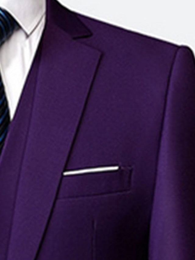 Costumes de Mariage 3 Pièces à Boutonnage Simple pour Hommes, Coupe Standard