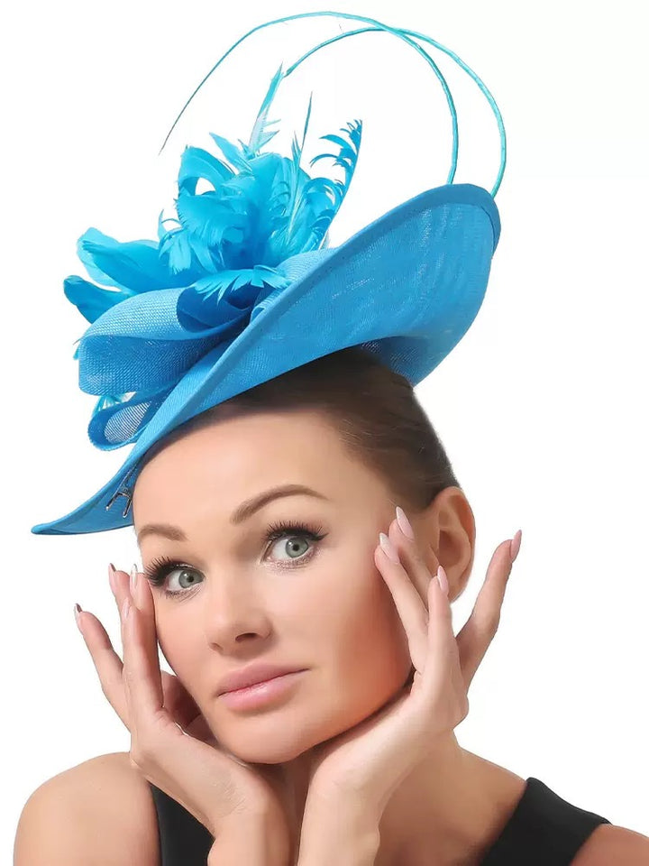 Fascinateur unique pour mariage ou thé, en polyester, nœud et plumes