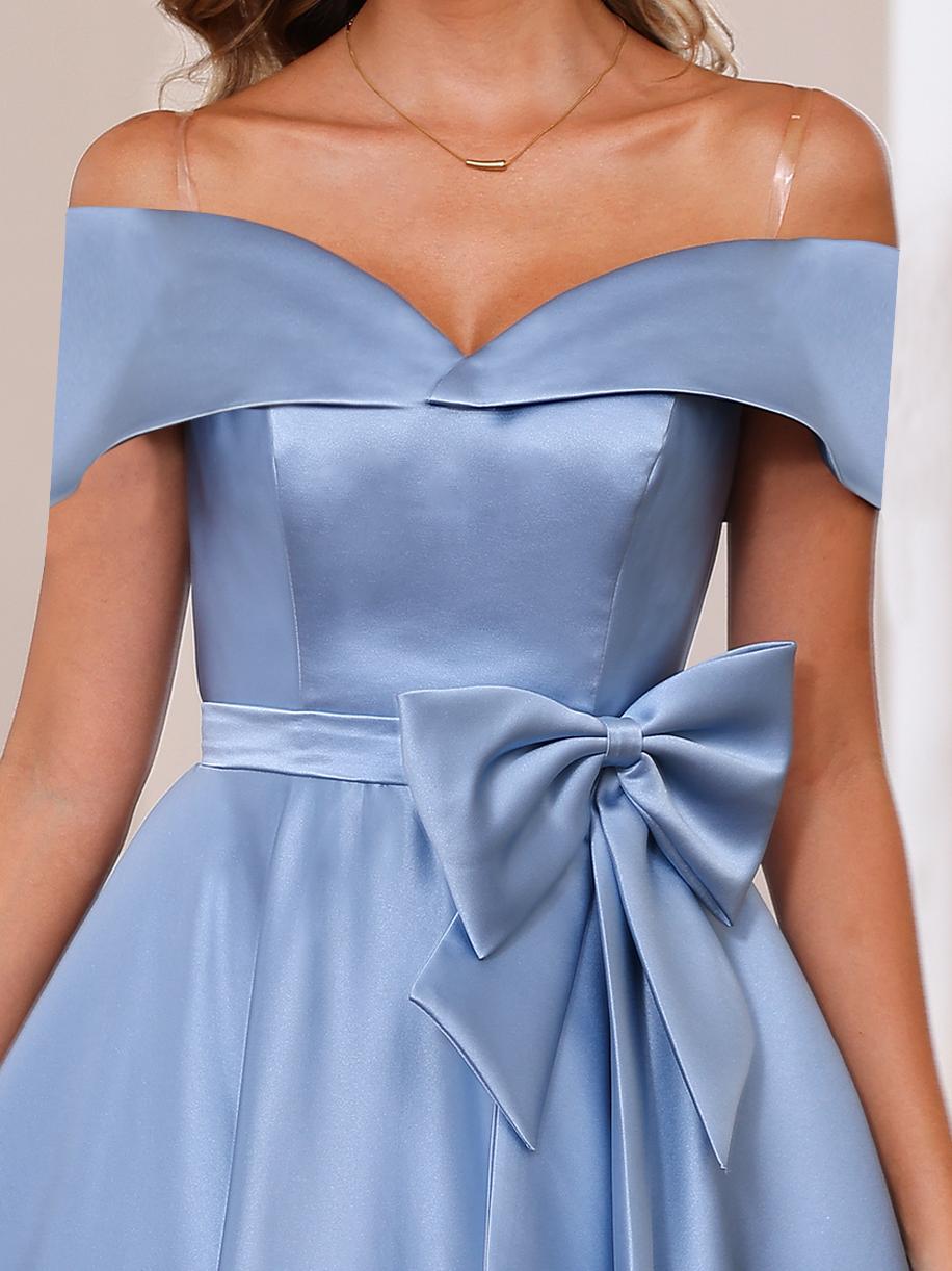 Robe de Mère de la Mariée A-Line/Princess à Épaules Dénudées Sans Manches et Longueur Cheville avec Poches