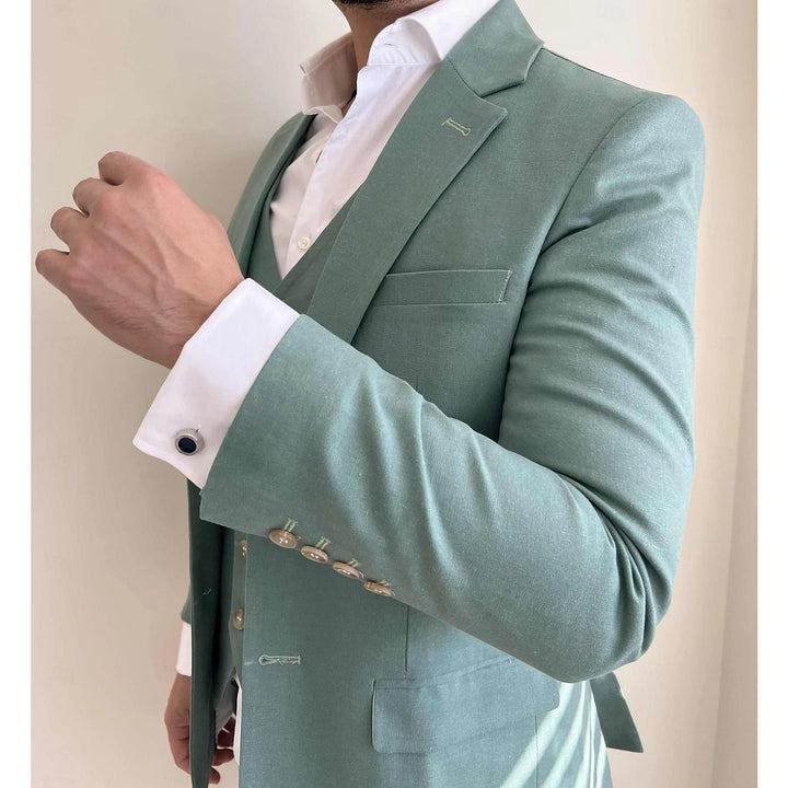 Costumes de Mariage 3 Pièces pour Hommes, Coupe Ajustée, Simple Boutonnage et Un Bouton