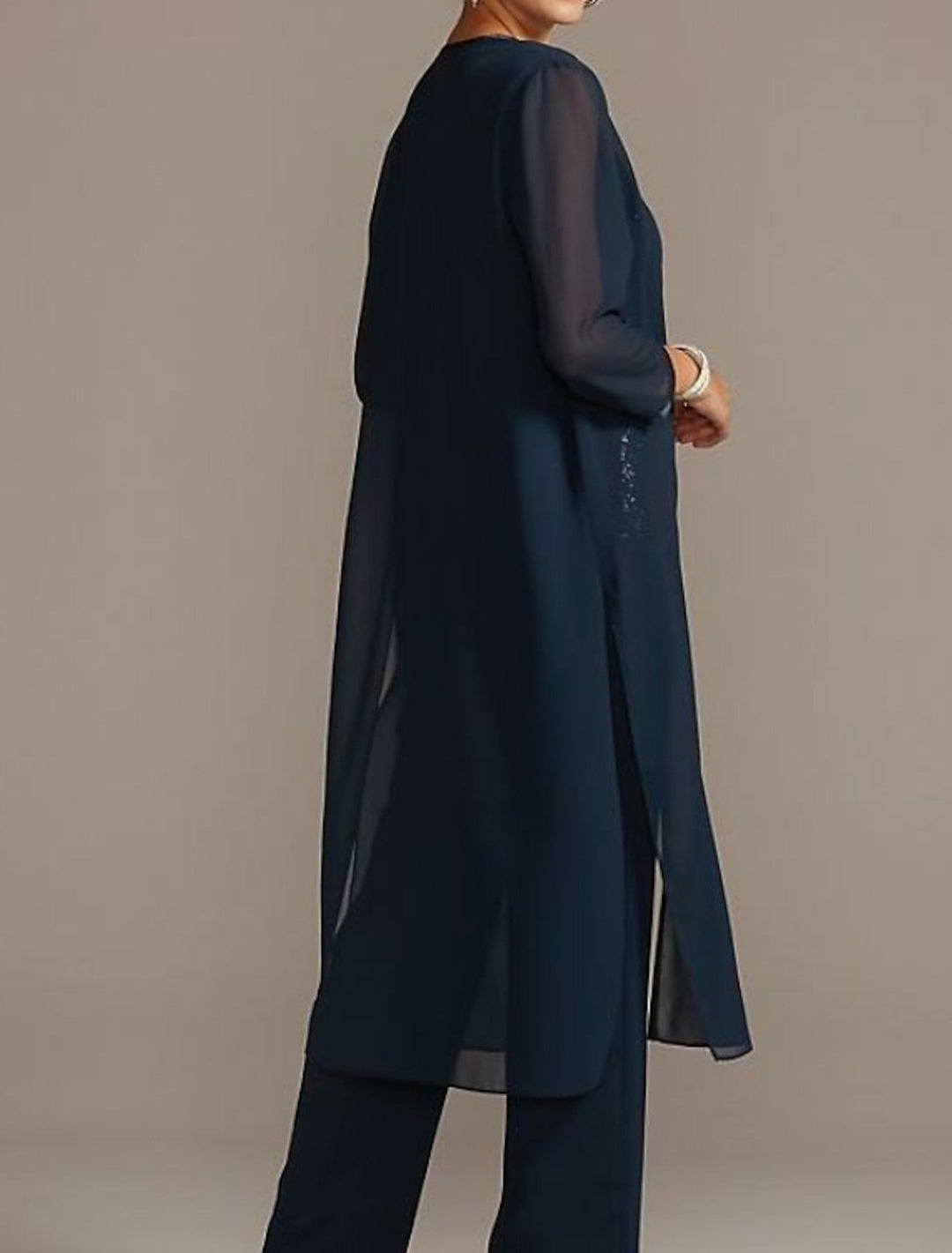 Enveloppes Simples en Mousseline de Soie à Manches 3/4 de Couleur Pure