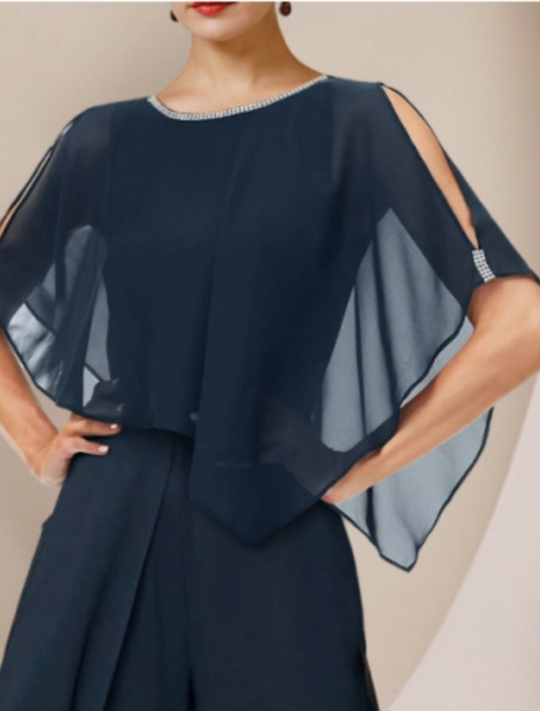 Écharpe pour Femme Écharpe pour Mère Pure Élégante Sans Manches en Mousseline de Soie avec Strass