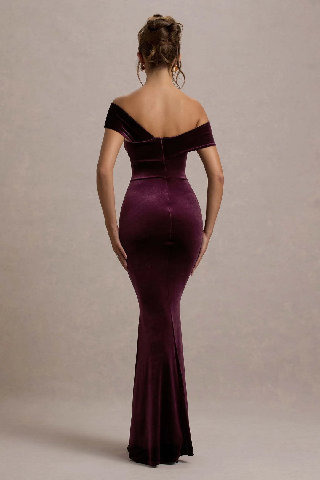 Trompette/Sirène Robe de Soirée Asymétrique Décolleté En Velours