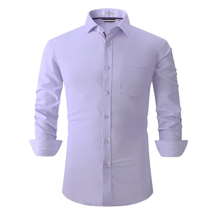 Chemise Classique à Manches Longues pour Homme de Couleur Unie