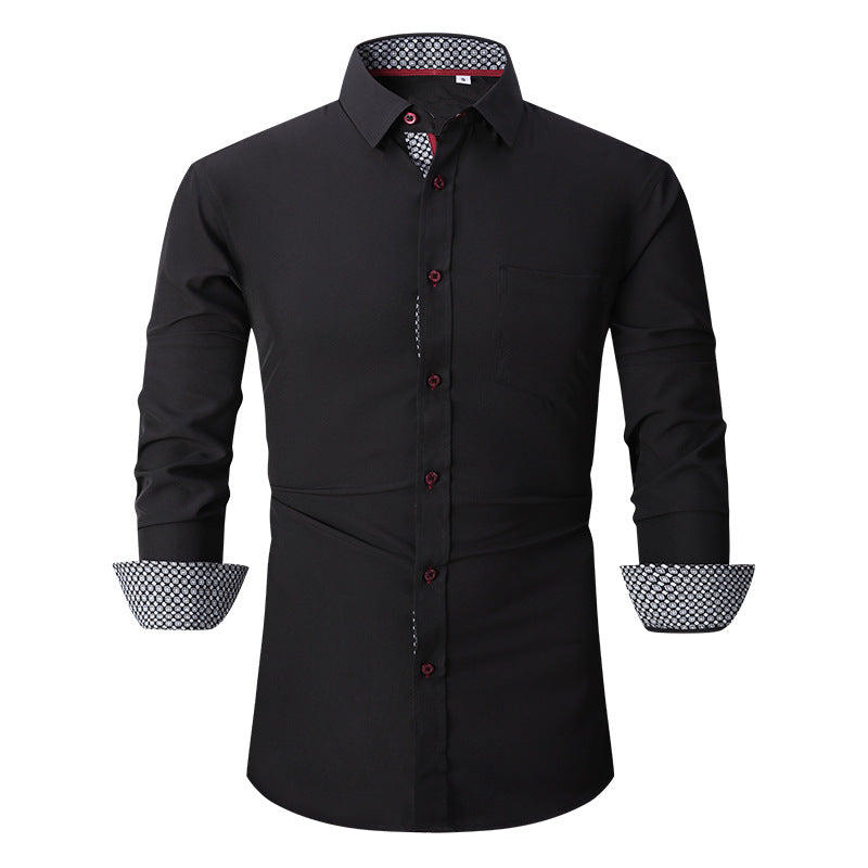 Chemise Classique à Manches Longues pour Homme de Couleur Unie