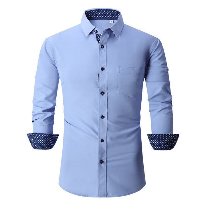 Chemise Classique à Manches Longues pour Homme de Couleur Unie
