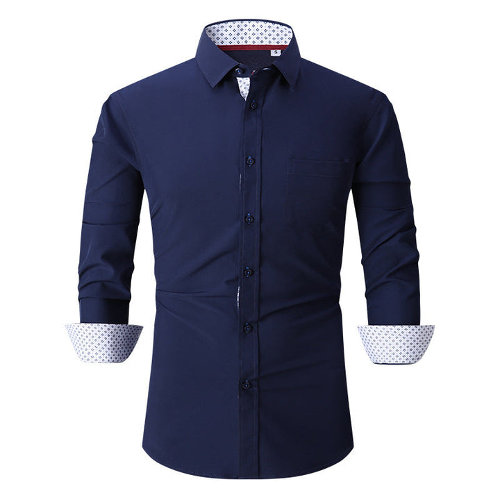 Chemise Classique à Manches Longues pour Homme de Couleur Unie