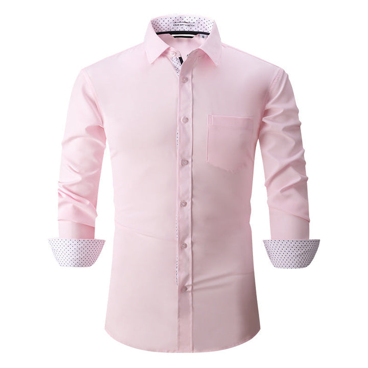 Chemise Classique à Manches Longues pour Homme de Couleur Unie