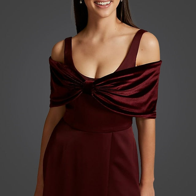 Boléro Enveloppant pour Femme, Élégant et Pur, en Velours, Sans Manches, pour Mariage, Couleur Pure