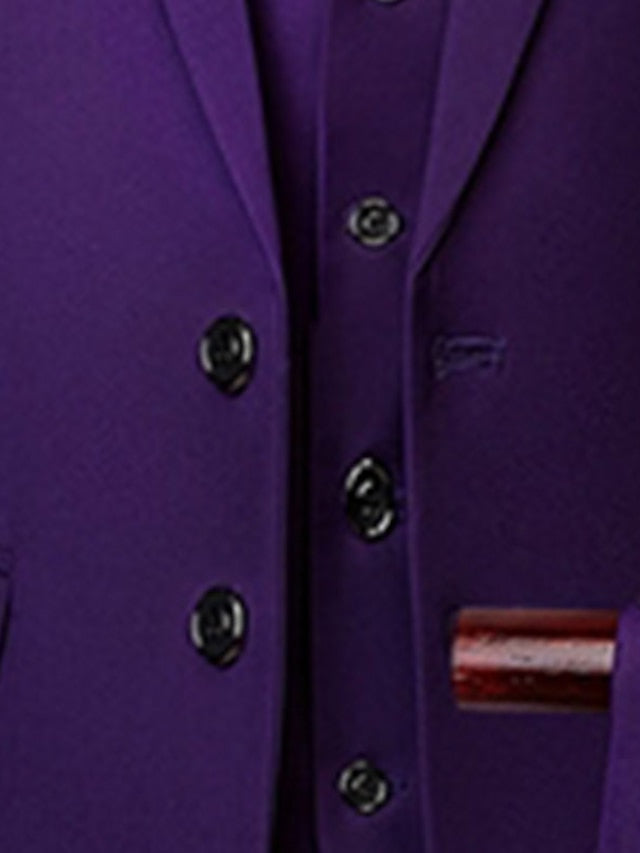 Costumes de Mariage 3 Pièces à Boutonnage Simple pour Hommes, Coupe Standard