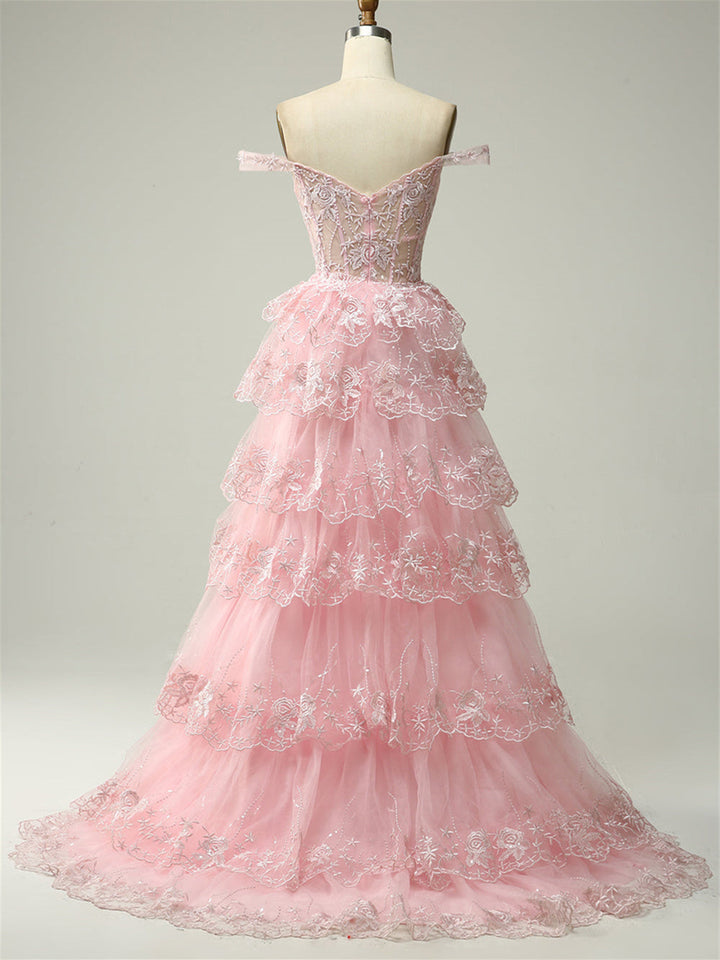 Robe de Soirée Trapèze/Princesse à Épaules Dénudées et Sans Manches, Longueur Au Sol, avec Paillettes