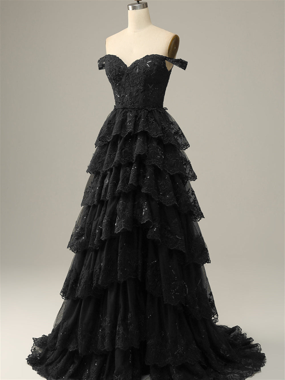 Robe de Soirée Trapèze/Princesse à Épaules Dénudées et Sans Manches, Longueur Au Sol, avec Paillettes