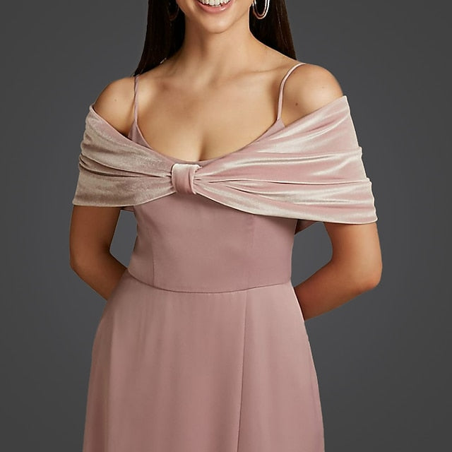 Boléro Enveloppant pour Femme, Élégant et Pur, en Velours, Sans Manches, pour Mariage, Couleur Pure