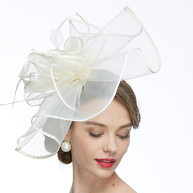 Coiffe de Mariage en Filet pour Femmes avec Fleurs pour Occasions Spéciales
